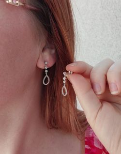 White Gold Diamond Earrings Wedding