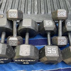 SET  OF  DUMBBELLS  (PAIRS OF)  :  25s  40s  55s 