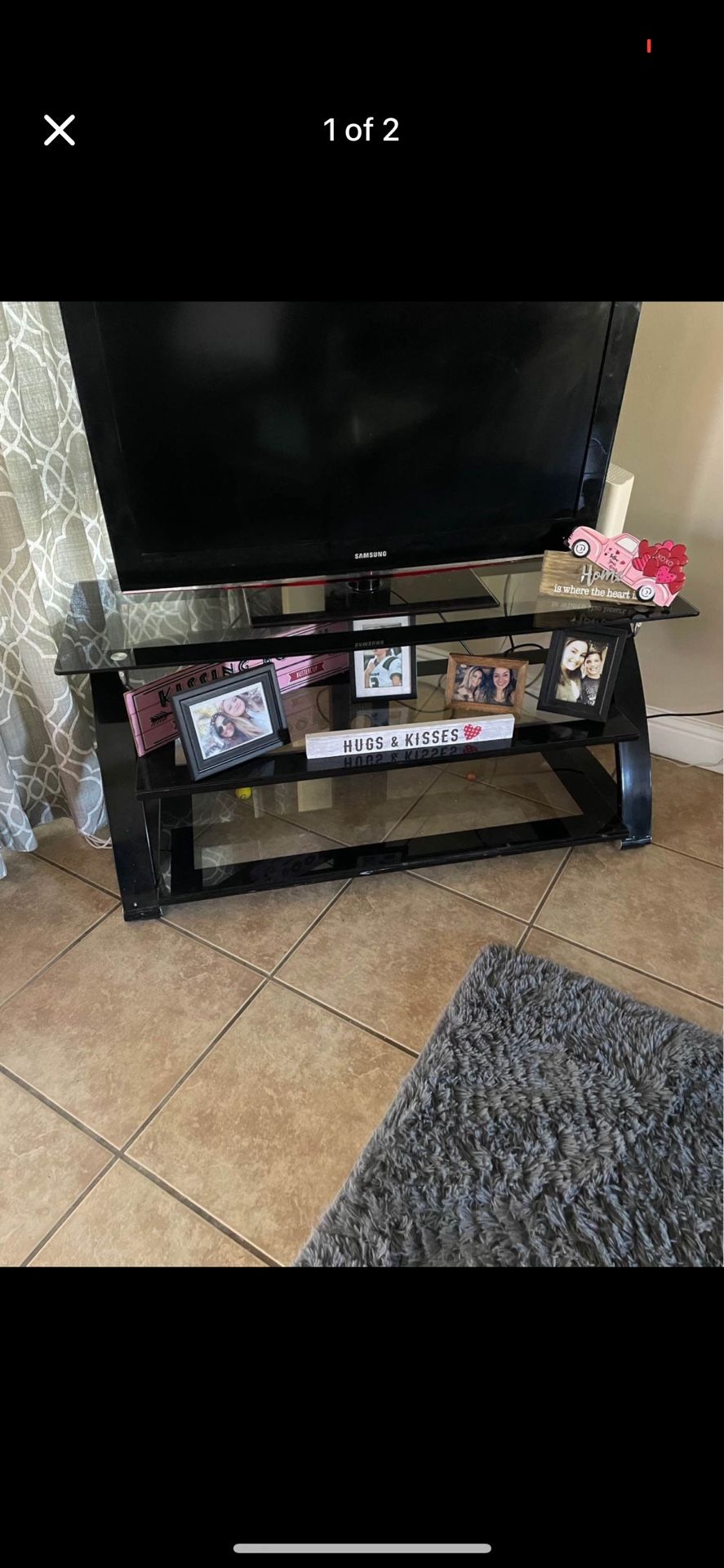 Black Glass Tv Stand