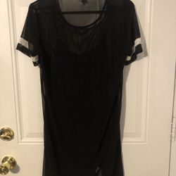 Forever 21 black mesh woman’s nightgown/dress size Medium 