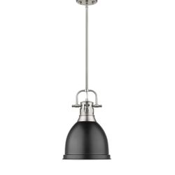 Chrome Bodalla 1 - Light Single Dome Black Pendant, NEW