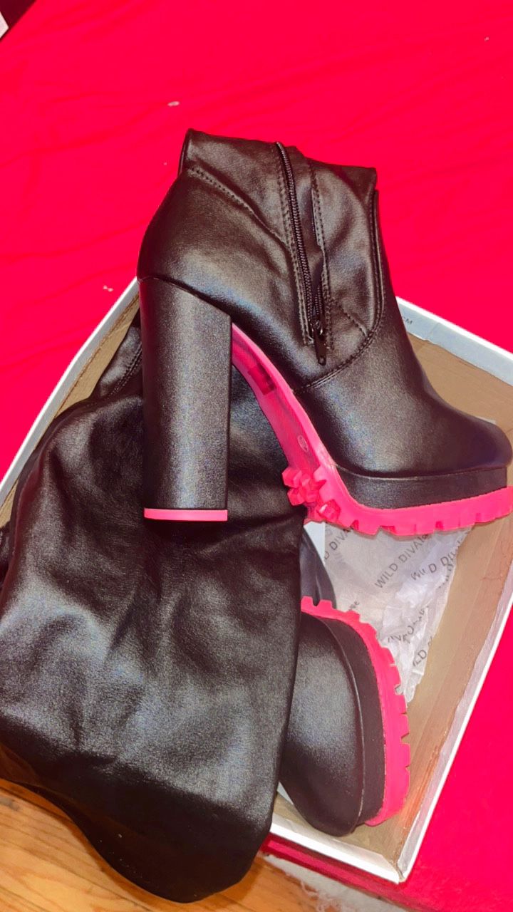 Brand New Boots  Pink And Black 
