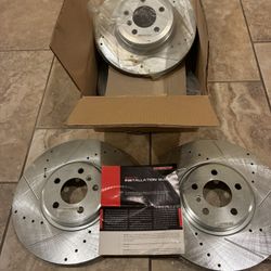 Power Stop brake rotors (front and rear); fits BMW X5 and X6