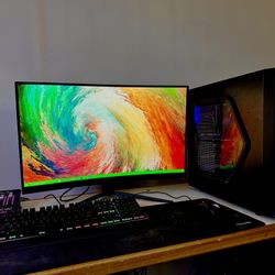 Gaming Computer With Monitor, Keyboard And Mouse