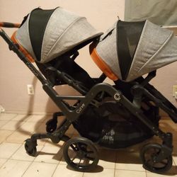 Contours Curve Double Stroller, 2020, Graphite Grey