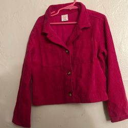 Hot Pink Button Jacket Kids Size 6-6x