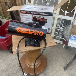 Dyna-Glo Pro forced Air Heater 30k-60k BTU, 10 ft Hose w/regulater, has a Fan, NEW, $50