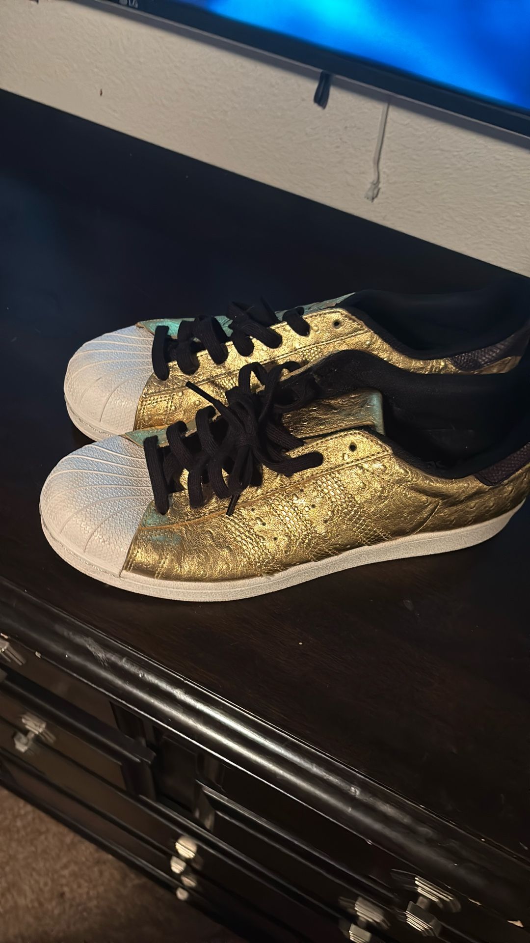 Gold Adidas Low Tops