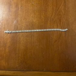 Sterling Silver And Diamond Bracelet