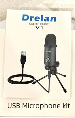 New Metal Condenser Recording Microphone w stand l Streaming, Meeting and YouTube Videos (Beaverto No n Pickup)