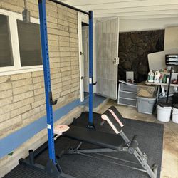 Half Power Rack With Bench