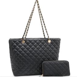 NWOT Y2K Quilted Tote Bag & Wallet Bundle