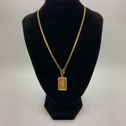 CUBAN CHAIN & PENDANT 24KYG