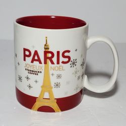 Starbucks Paris Christmas Mug 2010 Joyeux Noel Effiel Tower