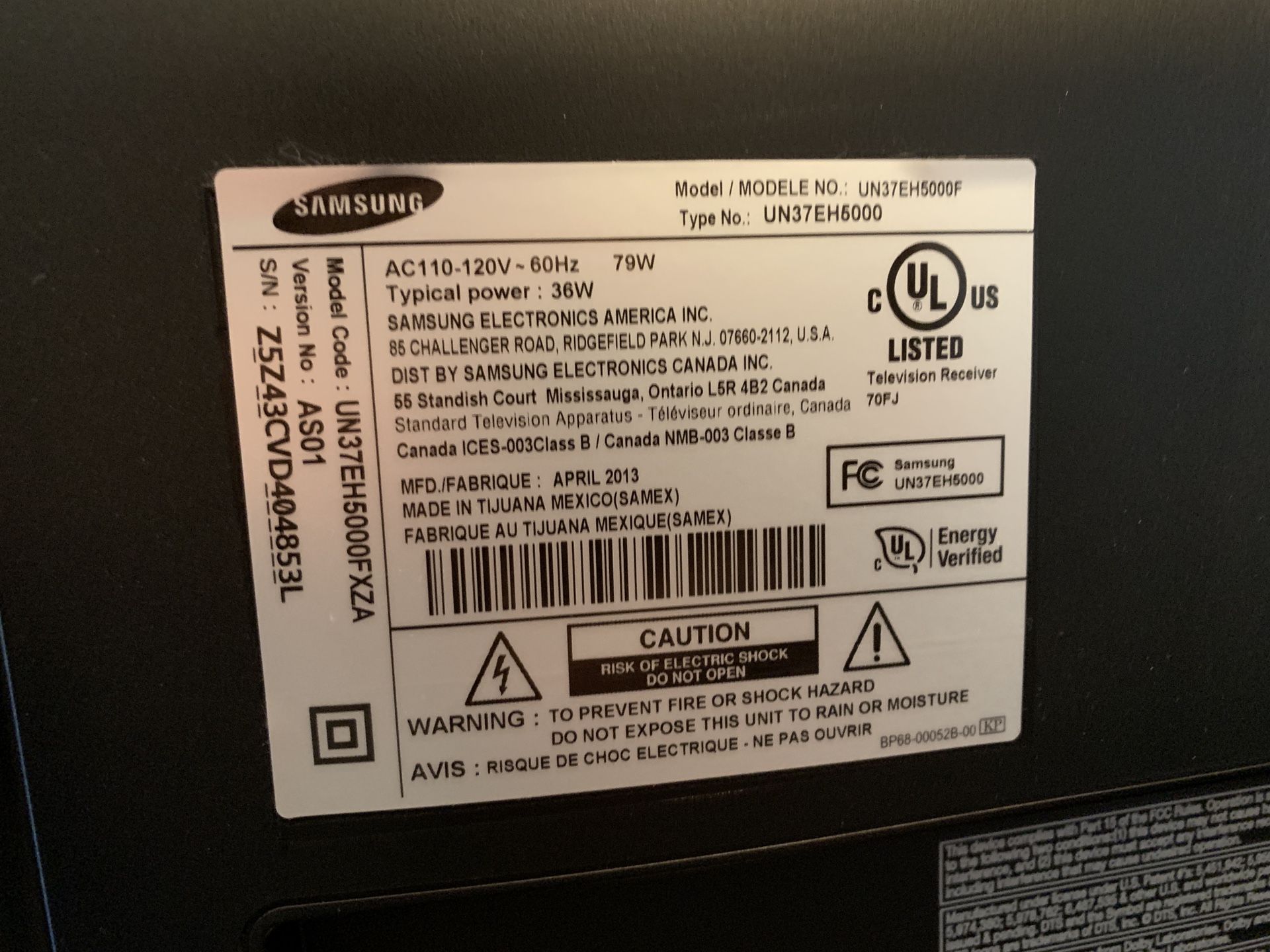 Samsung 37”