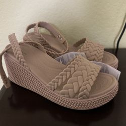 Crocs Brooklyn Woven Ankle Strap Wedge