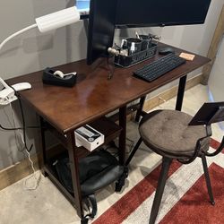 Small desk and clip on lamp (no chair)