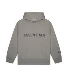 Fear of God Essentials Pullover Hoodie Applique Logo Charcoal
