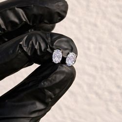 1.0ct Oval Moissanite Stud Earrings | 6.0mm | .925 Italy Sterling Silver