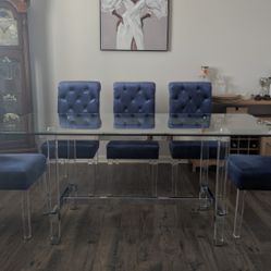 Glass Dinning Table with Chairs 