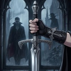 🦇 Gothic Anime 'Sanguine Slayer' Stainless Display Piece / Wall Art