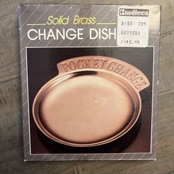Vintage Solid Brass Pocket Change Dish New In Box