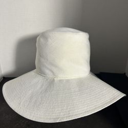 Clover Lane White Wide Brim Sun Hat Women's Excellent Condition