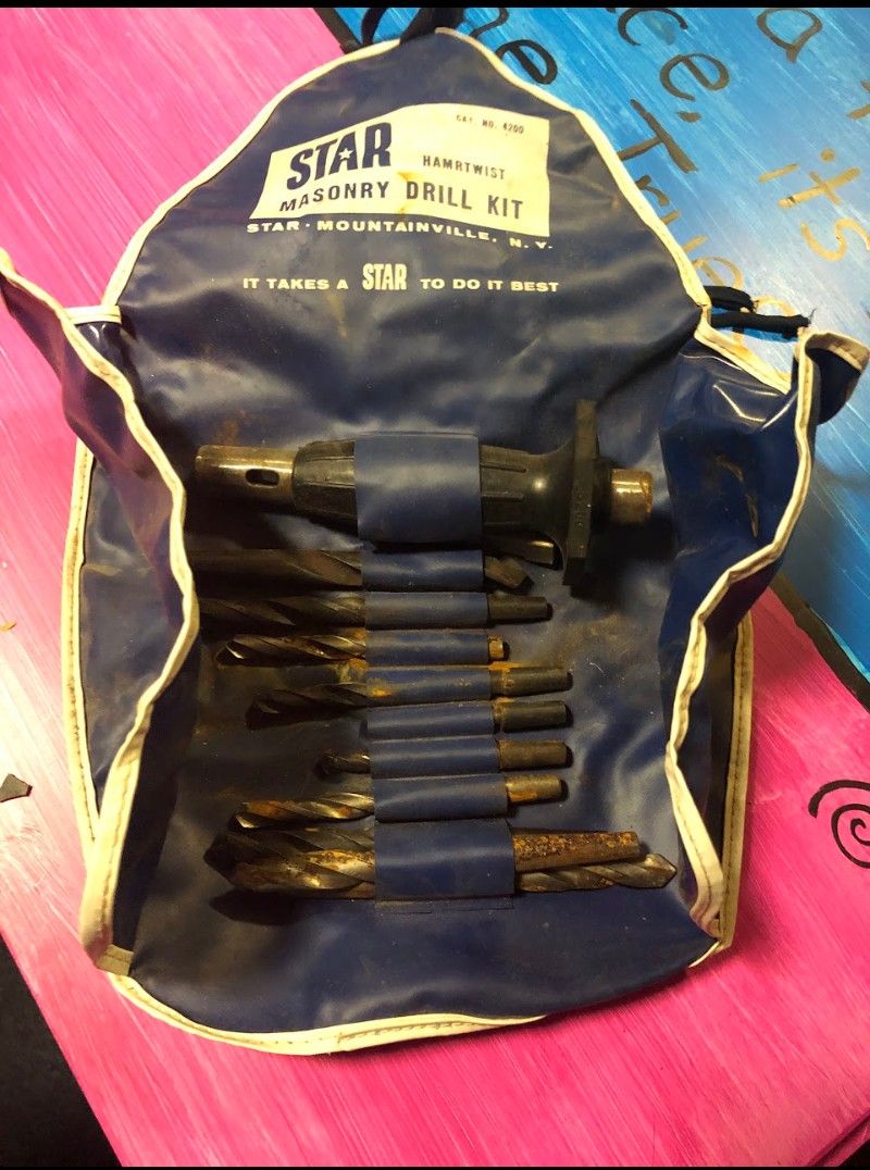 Vintage STAR Masonry Drill Bit Set – Rusty but Complete