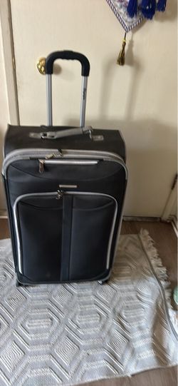 Black Soft-Shell Rolling Luggage Suitcase