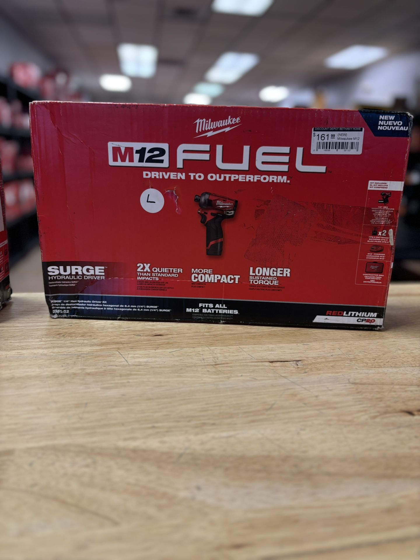 M12 FUEL SURGE 12V Lithium-Ion Brushless Cordless 1/4 in. Hex Impact Driver Compact Kit w/Two 2.0Ah Batteries, Bag