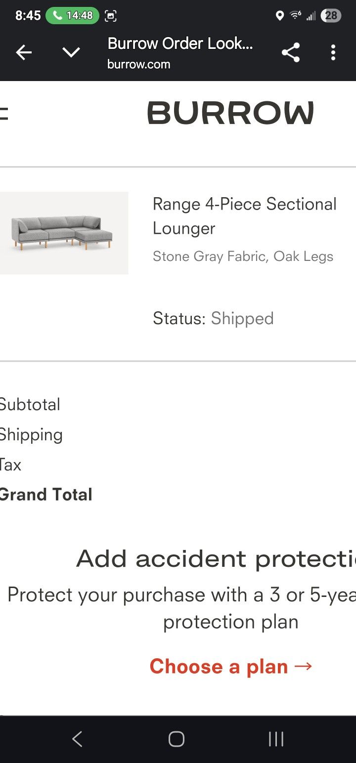 Burrow Couch 4 Piece Sectional Furniture