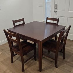 Solid Wood Dining Room Table and Chairs