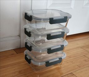 MCIRCO Glass Meal Prep Containers with Snap Locking Lids(8pieces-4Packs, 36 Oz) Food Containers, Airtight Lunch Container, Microwave, Oven, Freezer an