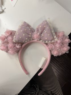 pink flower disney ears