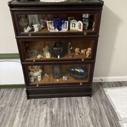 Antique Bookcase. All Original Glass And Glass Knobs.