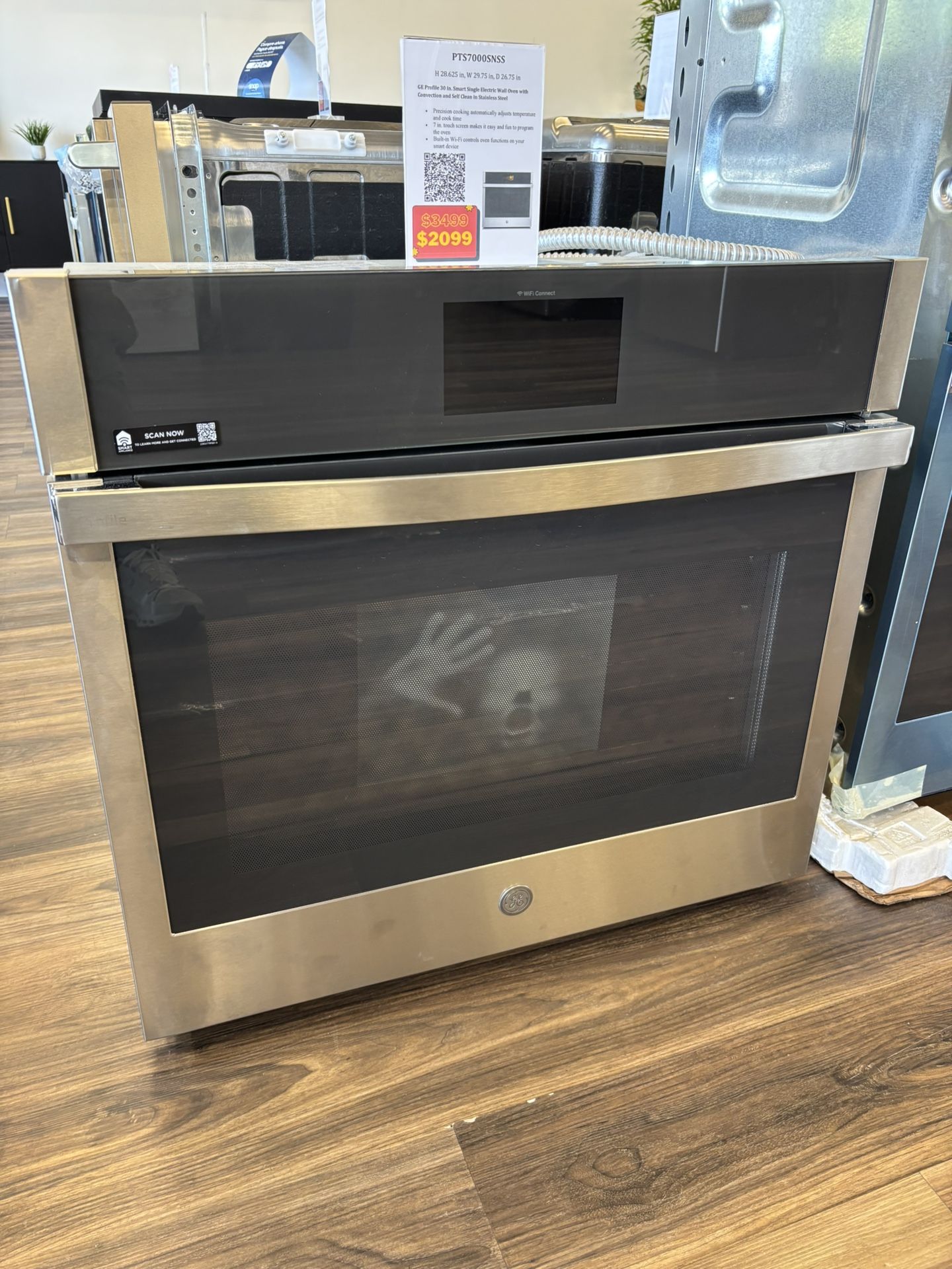 GE Profile 30 in. Smart Single Electric Wall Oven with Convection and Self Clean in Stainless Steel