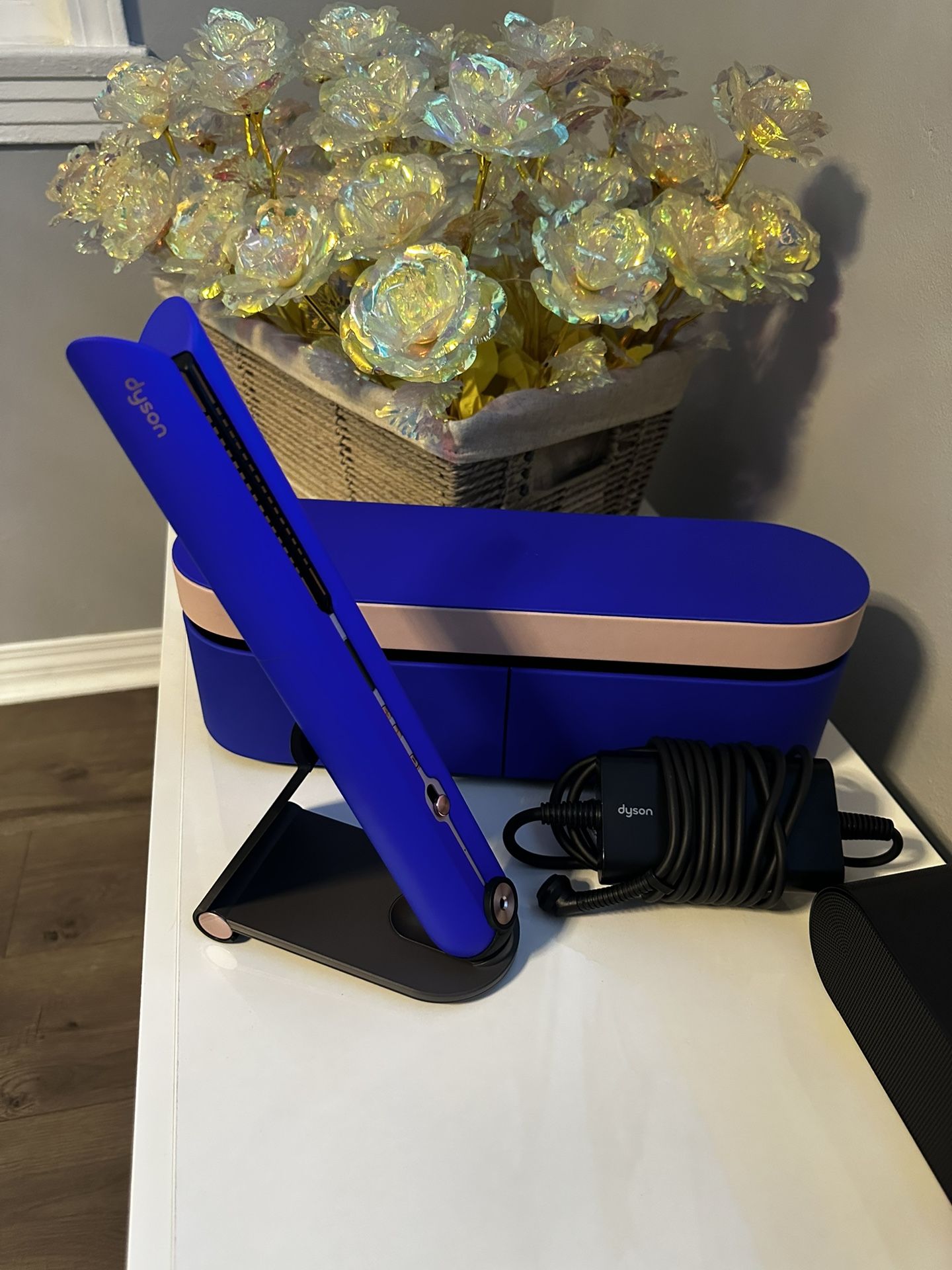 Dyson Limited Edition Corrale Hair Straightener in Ultra Blue/Blush Pink Special edition Dyson Corrale™ straightener in Strawberry  main image 4