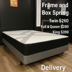 Queen Mattress • Box Spring • Bed Frame (Rails)  📦  🚚 Same Day Delivery