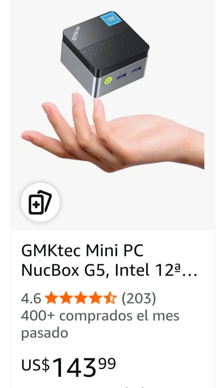 GMKtec Mini PC NucBox G5, Intel 12th Gen Alder Lake N97 (up to 3.6GHz), 12GB RAM 256GB M.2 SSD, Mini Home & Business Computer, Silent Office PC 4K UHD