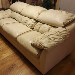  White Leather Couch 