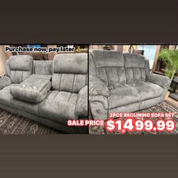 Oversized Reclining Sofa Set 