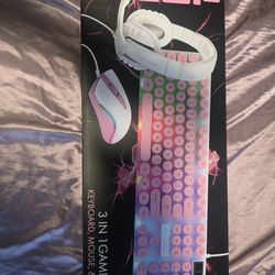Lvlup 3 In 1 Gaming Kit Pink And White 