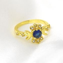 Boho Crystal Moon Ring