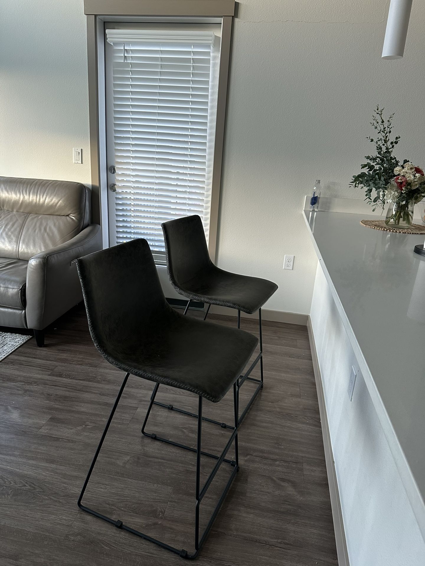 Modern Grey Bar Stools – Set of 2