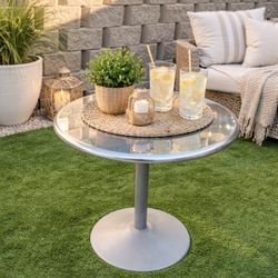Modern Round Bistro / Side Table – Patio or Balcony (27” x 27”