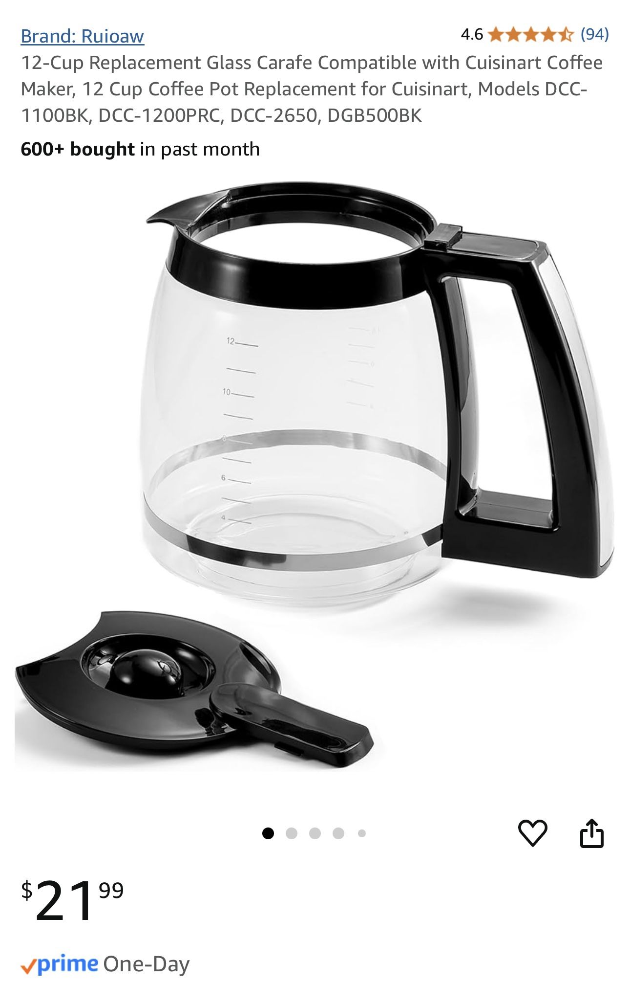 12 Cup Glass Coffee Replacement