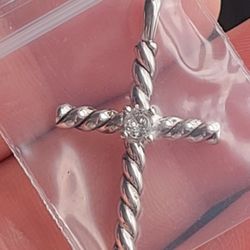 David Yurman Cable Cross Pendant Charm 1.3"