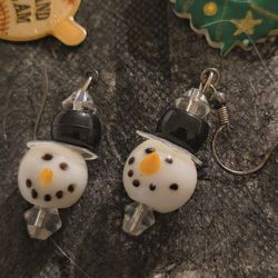 Pair Of Snowman Earrings