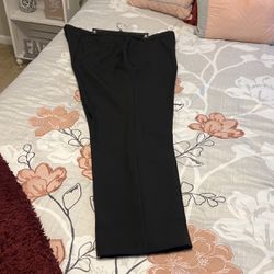 Men Black Flat Front Dress Pants 44x32