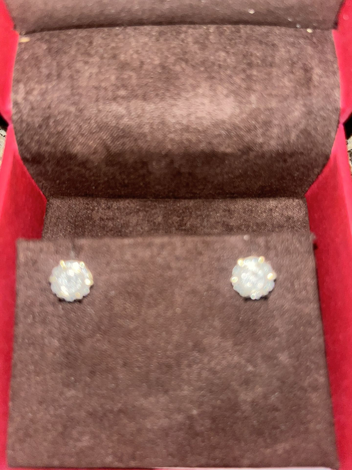 Real 10 K And Real Diamond Earrings